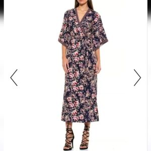 Alexia Admor Floral Maxi Wrap Dress Size 4